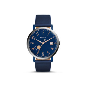 Uhrenarmband Fossil ES4107 Leder Blau 20mm